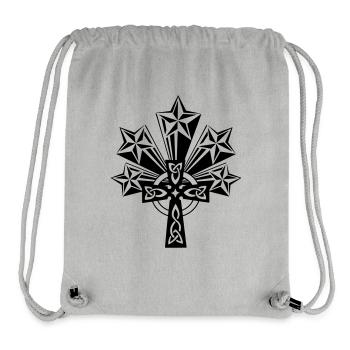 Keltisches Kreuz 5 Sterne - Stanley/Stella recycelter Gym Bag - Grau meliert - Vorne