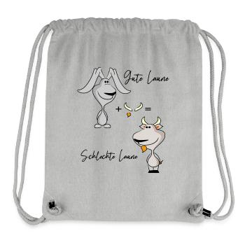 gute Laune - Stanley/Stella recycelter Gym Bag - Grau meliert - Vorne