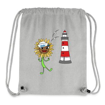 Sailor Sunflower Maritime Lighthouse Seagulls - Sac à cordon recyclé Stanley/Stella - gris chiné - Devant