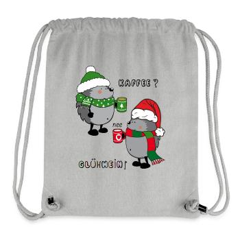 Igel mit Kaffee oder Glühwein, Christmas - Stanley/Stella recycelter Gym Bag - Grau meliert - Vorne