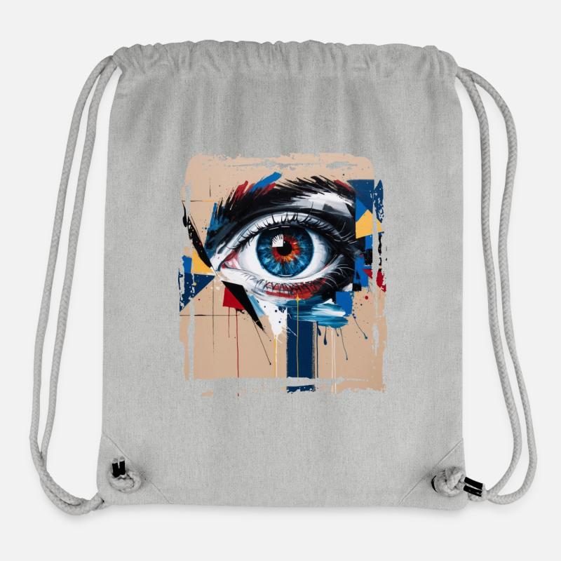 Abstract eye painted with a colorful brush - Stanley/Stella Recycled Gym Bag - heather grey