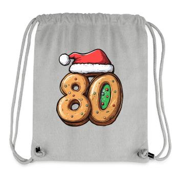 Biscuit de Noël à 80 chiffres - Sac à cordon recyclé Stanley/Stella - gris chiné - Devant