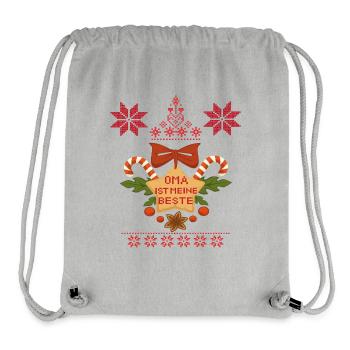 Mamie est mon meilleur Noël - Sac à cordon recyclé Stanley/Stella - gris chiné - Devant