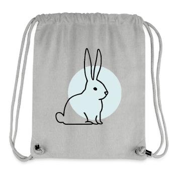 Cute Bunny - Croquis dessiné à la main - Sac à cordon recyclé Stanley/Stella - gris chiné - Devant