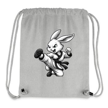 Karate Bunny Dojo Martial Arts Fun Design - Stanley/Stella Recycled Gym Bag - heather grey - Front