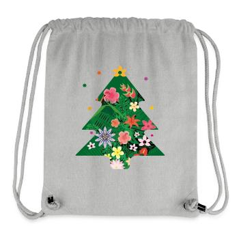 Christmas tree, Christmas tree with colorful flowers - Stanley/Stella Recycled Gym Bag - heather grey - Front