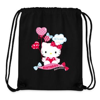 Hello Kitty With Balloons Birthday Design - Stanley/Stella Recycled Gym Bag - black - Front