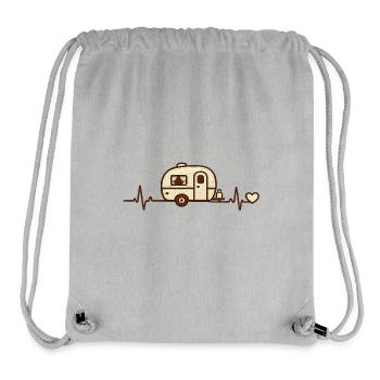 Heart Caravan Retro Sketch - Stanley/Stella Recycled Gym Bag - heather grey - Front