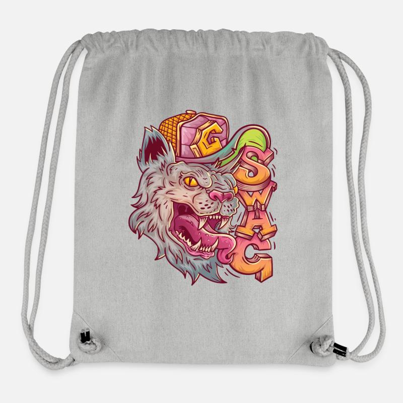 Wilde Swag Katze im Graffiti Stil. - Stanley/Stella recycelter Gym Bag - Grau meliert