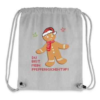 Gingerbread Man - Stanley/Stella Recycled Gym Bag - heather grey - Front