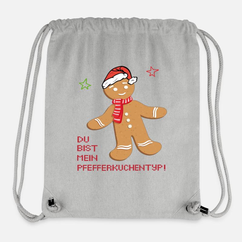 Gingerbread Man - Stanley/Stella Recycled Gym Bag - heather grey