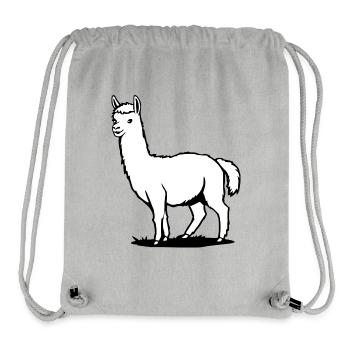T-shirt en alpaga avec un joli cadeau à motif animal - Sac à cordon recyclé Stanley/Stella - gris chiné - Devant