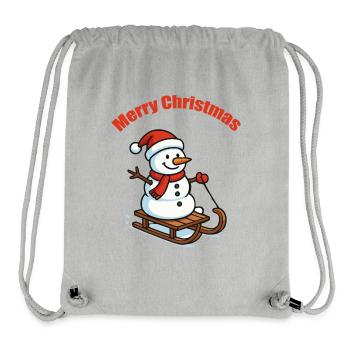 Snowman Sleigh Winter - Stanley/Stella Recycled Gym Bag - heather grey - Front