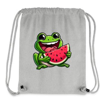 Lustiger Frosch Wassermelone Sommerfrucht Design - Stanley/Stella recycelter Gym Bag - Grau meliert - Vorne