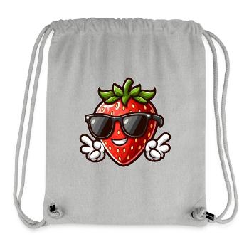 Coole Erdbeere Peace Fruchtig Sommerdesign - Stanley/Stella recycelter Gym Bag - Grau meliert - Vorne