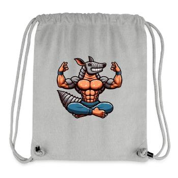 Armadillo Yoga Meditation Entspannung Tierdesign - Stanley/Stella recycelter Gym Bag - Grau meliert - Vorne