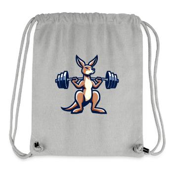 Känguruh Barbell Hantel Gym Fitness Workout - Stanley/Stella recycelter Gym Bag - Grau meliert - Vorne