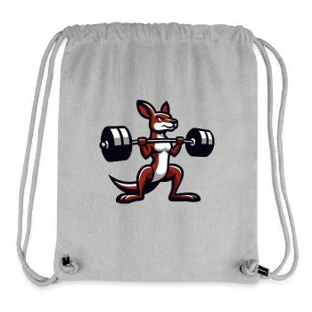 Känguruh Barbell Hantel Gym Fitness Workout - Stanley/Stella recycelter Gym Bag - Grau meliert - Vorne