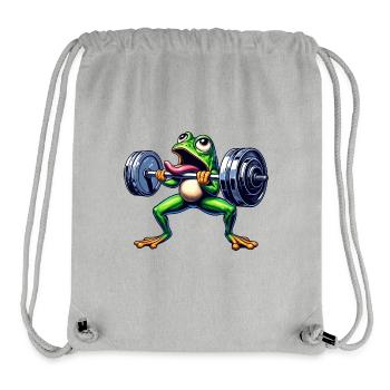 Frog Toad Workout Dumbbell Workout Funny - Stanley/Stella Recycled Gym Bag - heather grey - Front
