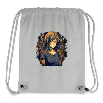 Anime Girl - Stanley/Stella Recycled Gym Bag - heather grey - Front