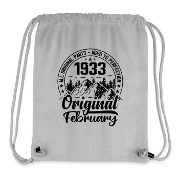 1933 February Original: 91 Years Anniversary Gift - Stanley/Stella Recycled Gym Bag - heather grey - Front