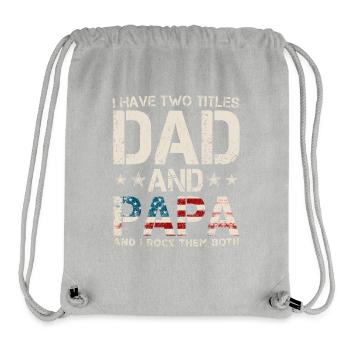 Papa Et Papa Papa Papa Drapeau Américain Des Pères - Sac à cordon recyclé Stanley/Stella - gris chiné - Devant