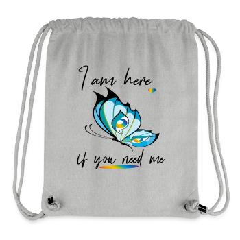 I am here if you need me, Schmetterling - Stanley/Stella Recycled Gym Bag - heather grey - Front