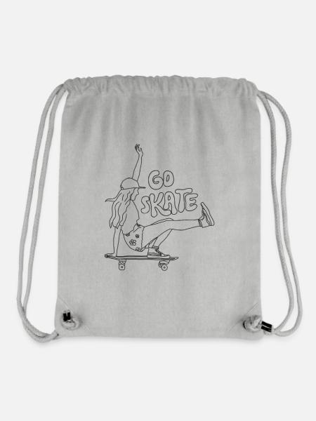 Go Skate Girl – Surfskate da Donna (Nero) - Borsa sportiva in tessuto riciclato Stanley/Stella - grigio melange