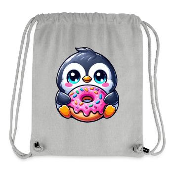 Süßer Pinguin Cartoon Donut Dessert Gebäck - Stanley/Stella recycelter Gym Bag - Grau meliert - Vorne