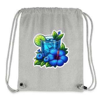 Hibiskustee mit blauen Blüten - Stanley/Stella recycelter Gym Bag - Grau meliert - Vorne