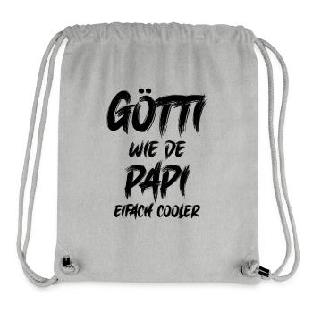 Götti wie de Papi bescht Götti Patenonkel Schweiz - Stanley/Stella recycelter Gym Bag - Grau meliert - Vorne