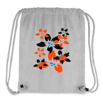 Fantaisie de fleurs colorées - Sac à cordon recyclé Stanley/Stella - gris chiné - Devant