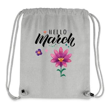 Bonjour Mois de Mars Mars - Sac à cordon recyclé Stanley/Stella - gris chiné - Devant