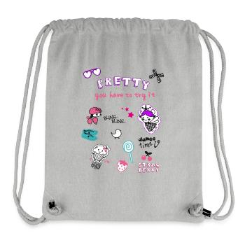 Pretty Doodles : Motifs colorés pour enfants lolli Kita Girl - Sac à cordon recyclé Stanley/Stella - gris chiné - Devant