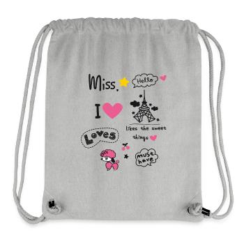 paris Little Girl Miss pink Herz Teenie Girl Pudel - Stanley/Stella recycelter Gym Bag - Grau meliert - Vorne