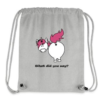 what did you say unicorn ass - Stanley/Stella recycelter Gym Bag - Grau meliert - Vorne