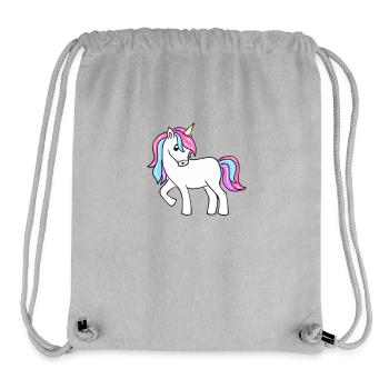 Pastell Unicorn mit buntem Schweif - Stanley/Stella recycelter Gym Bag - Grau meliert - Vorne