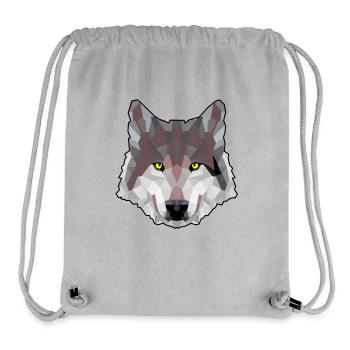 WILDNIS Loups Chien POLYGONE LOUP Animaux sauvages - Sac à cordon recyclé Stanley/Stella - gris chiné - Devant