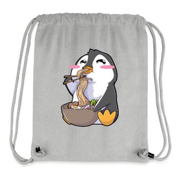 Lustiger Pinguin Ramen Kawaii - Stanley/Stella recycelter Gym Bag - Grau meliert - Vorne