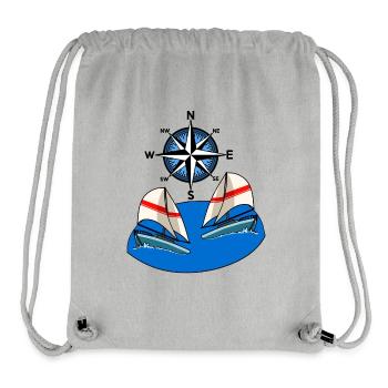 Nordisch Segeln Segelboot Windrose Kompass Maritim - Stanley/Stella recycelter Gym Bag - Grau meliert - Vorne