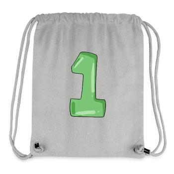 Number 1 green - Stanley/Stella Recycled Gym Bag - heather grey - Front
