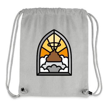 Holy Shit Glasmalerei Kirche lustige Poop Wortspiel meme - Stanley/Stella recycelter Gym Bag - Grau meliert - Vorne