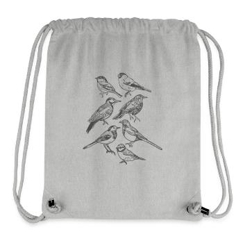 Gartenvögel Vögel gezeichnet - Stanley/Stella recycelter Gym Bag - Grau meliert - Vorne