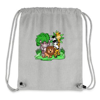 Dschungel Tiere Niedlich - Stanley/Stella recycelter Gym Bag - Grau meliert - Vorne