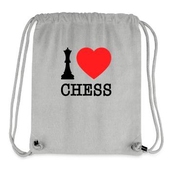 Schach I Love Chess Schwarze Dame Ich Liebe Schach - Stanley/Stella recycelter Gym Bag - Grau meliert - Vorne