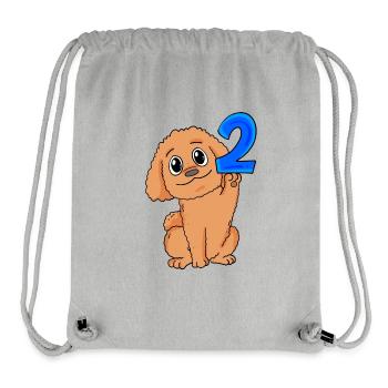 2 Jahre alt - 2 Geburtstag - Pudel Hund Motiv - Stanley/Stella recycelter Gym Bag - Grau meliert - Vorne