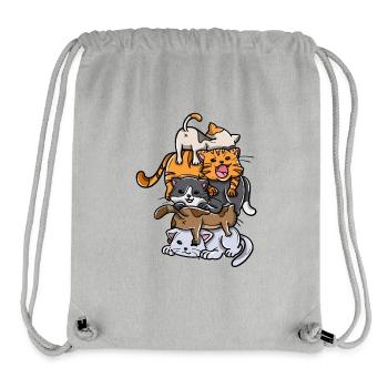 Sleeping Cats Stack Anime Kawaii Kittens - Stanley/Stella Recycled Gym Bag - heather grey - Front