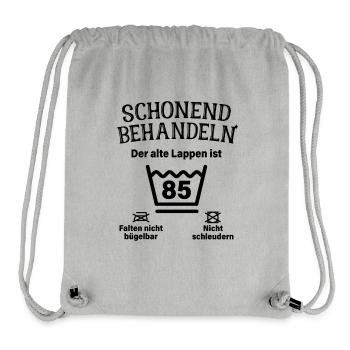 Schonend Behandeln 85. Geburtstag Der Alte Lappen - Stanley/Stella recycelter Gym Bag - Grau meliert - Vorne