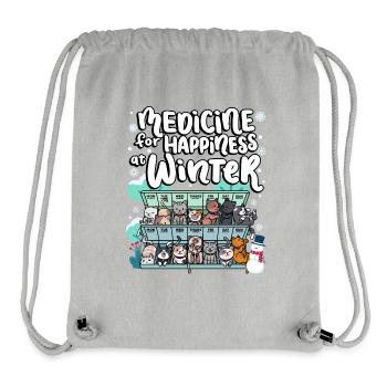 Medicine for happiness on winter weekdays cats - Stanley/Stella Recycled Gym Bag - heather grey - Front