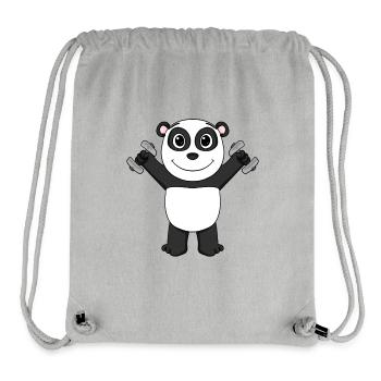 Bodybuilder Panda Fitness Motivation Geschenk - Stanley/Stella recycelter Gym Bag - Grau meliert - Vorne